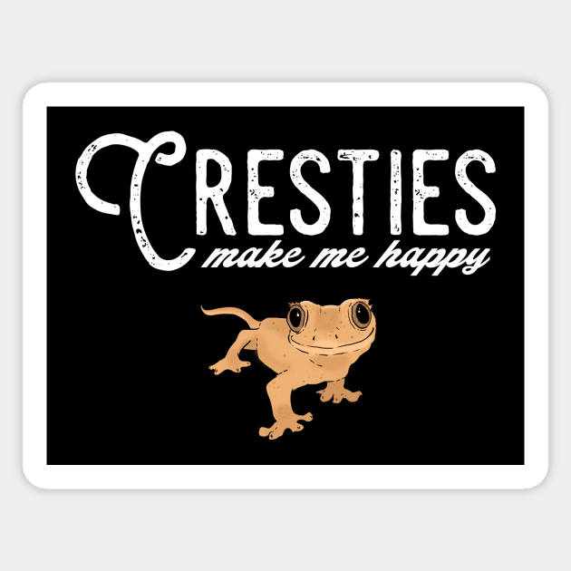 Crested Geckos Make Me Happy, Crestie Lovers Sticker by sockdogs